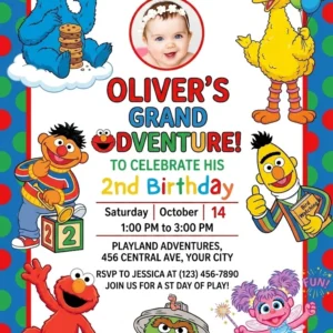 sesame street elmo birthday invitation