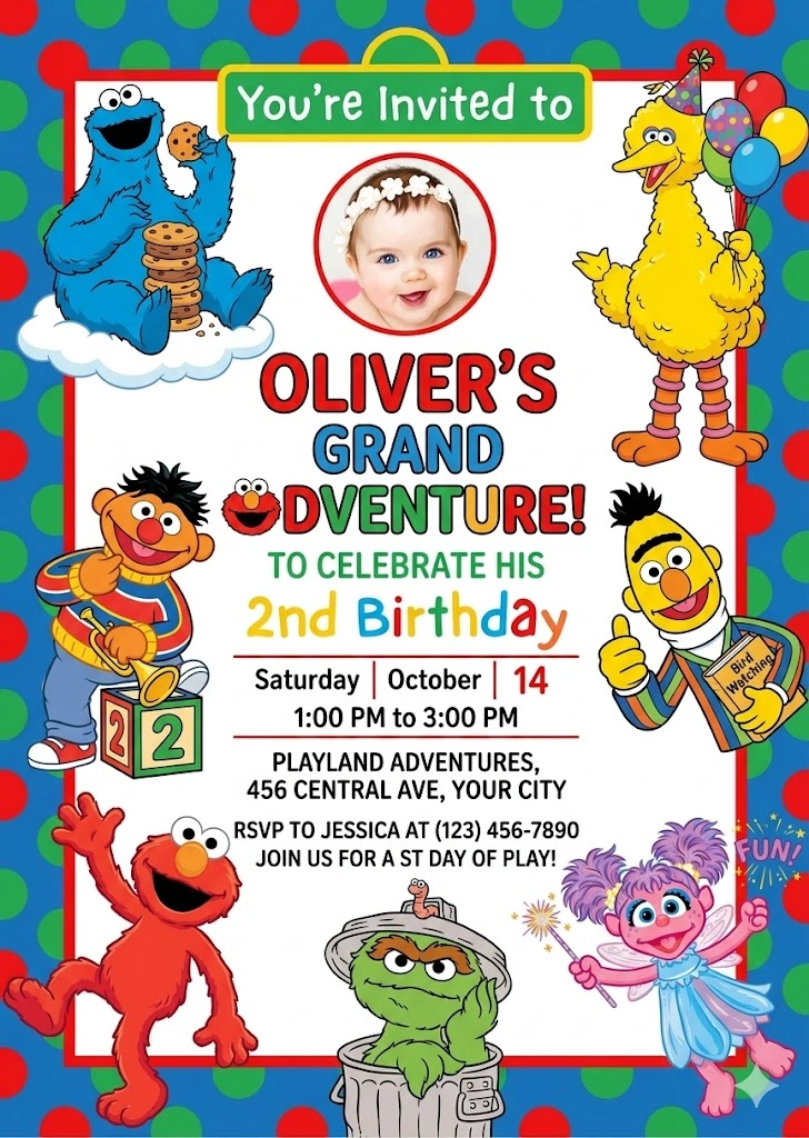 sesame street elmo birthday invitation