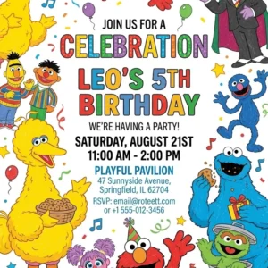 sesame street elmo birthday invitation