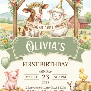 farm birthday invitation