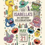 sesame street elmo birthday invitation