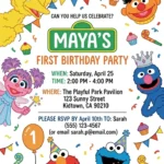 sesame street elmo birthday invitation