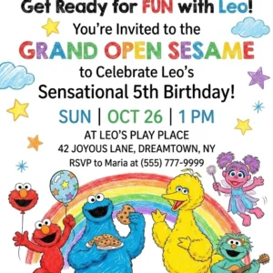 sesame street elmo birthday invitation