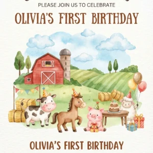 farm birthday invitation