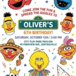 sesame street elmo birthday invitation