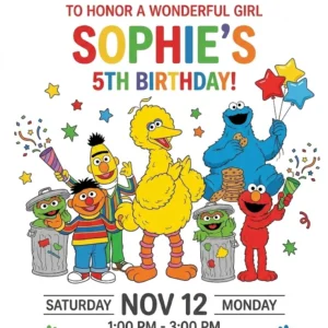 sesame street elmo birthday invitation