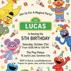 sesame street elmo birthday invitation