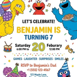sesame street elmo birthday invitation