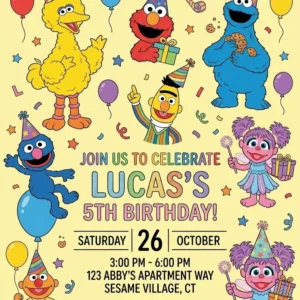 sesame street elmo birthday invitation