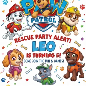 paw patrol birthday invitation
