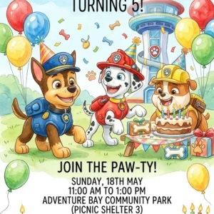 paw patrol birthday invitation