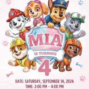paw patrol birthday invitation