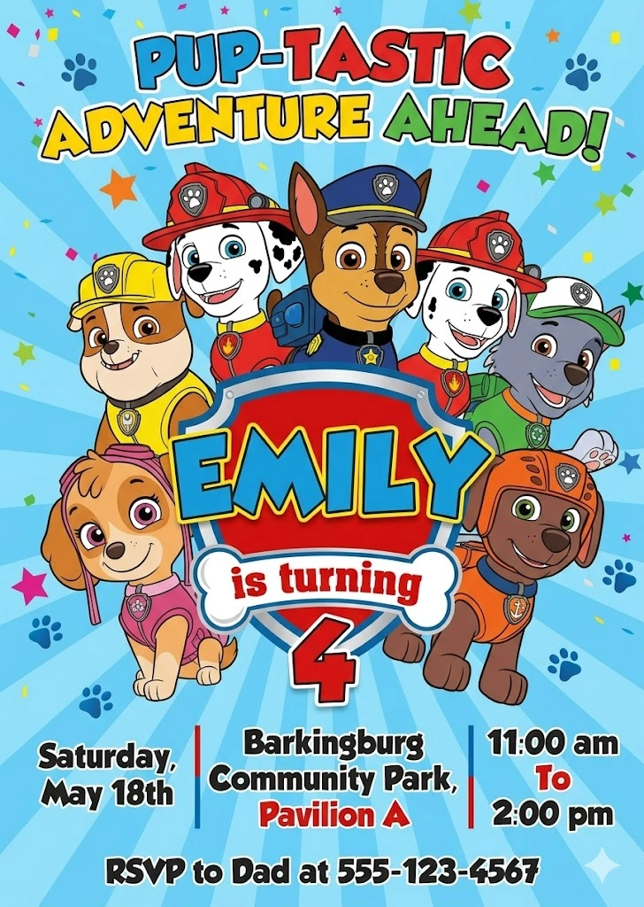 puppy paw-ty birthday invitation