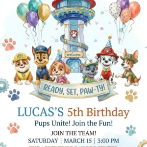 paw-ty birthday invitation