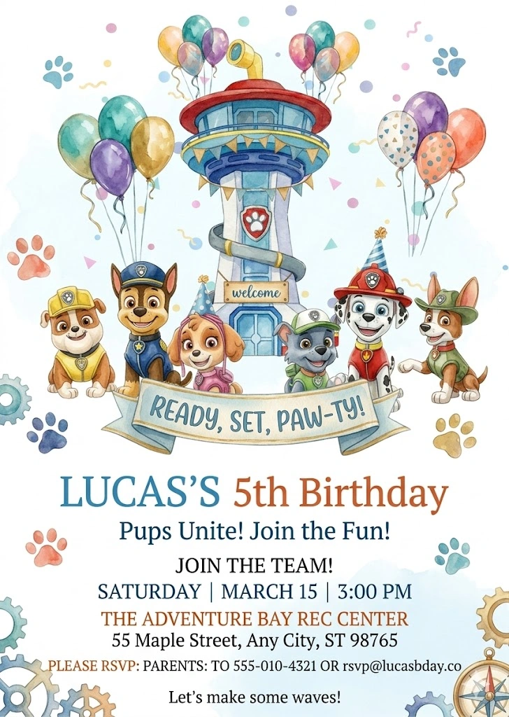 paw-ty birthday invitation
