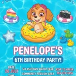 pool party birthday invitation