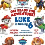 paw patrol birthday invitation