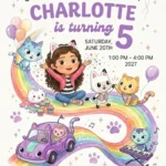 gabbys dollhouse birthday invitation