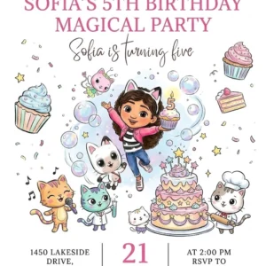 gabbys dollhouse birthday invitation