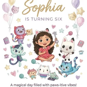 gabbys dollhouse birthday invitation