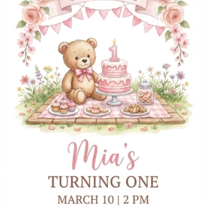our little sweetheart 1st birthday invitation