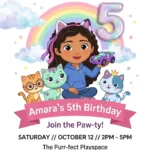 gabbys dollhouse birthday invitation