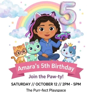 gabbys dollhouse birthday invitation