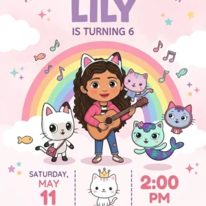 gabbys dollhouse birthday invitation