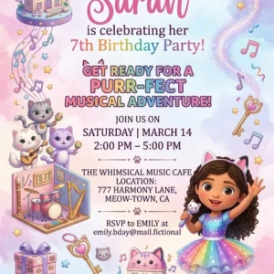 gabbys dollhouse birthday invitation