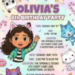 gabbys dollhouse birthday invitation