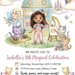 gabbys dollhouse birthday invitation