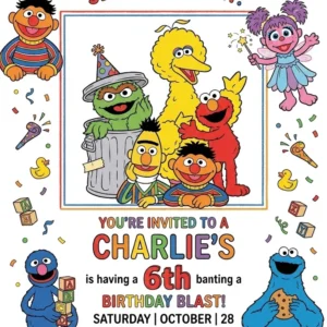sesame street elmo birthday invitation