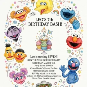 sesame street elmo birthday invitation