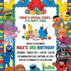 sesame street elmo birthday invitation