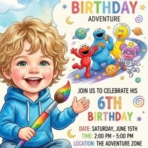 sesame street elmo birthday invitation
