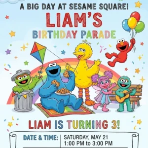 sesame street elmo birthday invitation