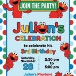sesame street elmo birthday invitation