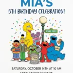 sesame street elmo birthday invitation