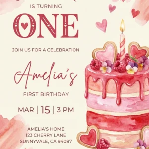 little sweetheart birthday invitation
