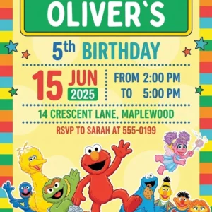 sesame street elmo 2nd birthday invitation