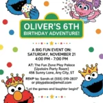 sesame street elmo birthday invitation