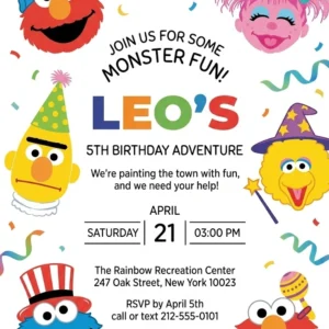 sesame street elmo birthday invitation