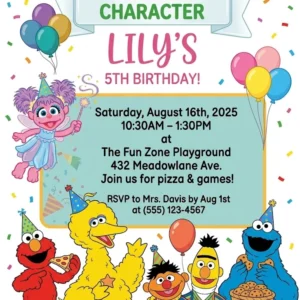 sesame street elmo birthday invitation