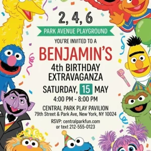 sesame street elmo birthday invitation
