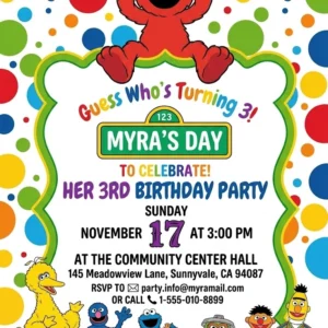 sesame street elmo birthday invitation