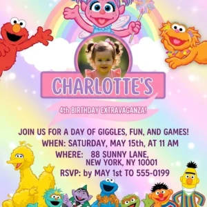 sesame street elmo birthday invitation