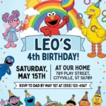 sesame street elmo birthday invitation