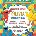 sesame street elmo birthday invitation