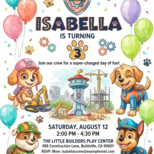 paw patrol birthday invitation