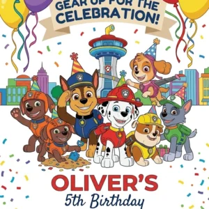 paw patrol birthday invitation